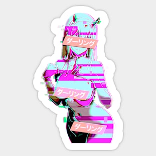 ダーリング Daringu #1 Zero Two Darling Franxx Glitch Edit Sticker